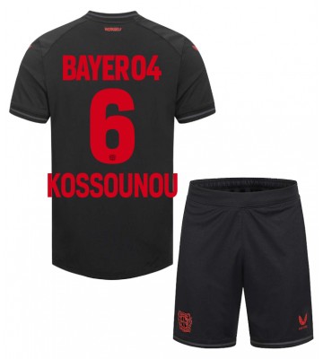 Bayer Leverkusen Odilon Kossounou #6 Primera Equipación Niños 2023-24 Manga Corta (+ Pantalones cortos)